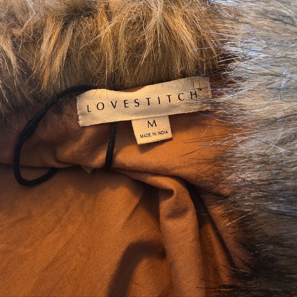 Lovestitch Faux Fur Trim Embroidered Boho Western Jacket Medium - Picture 6 of 7